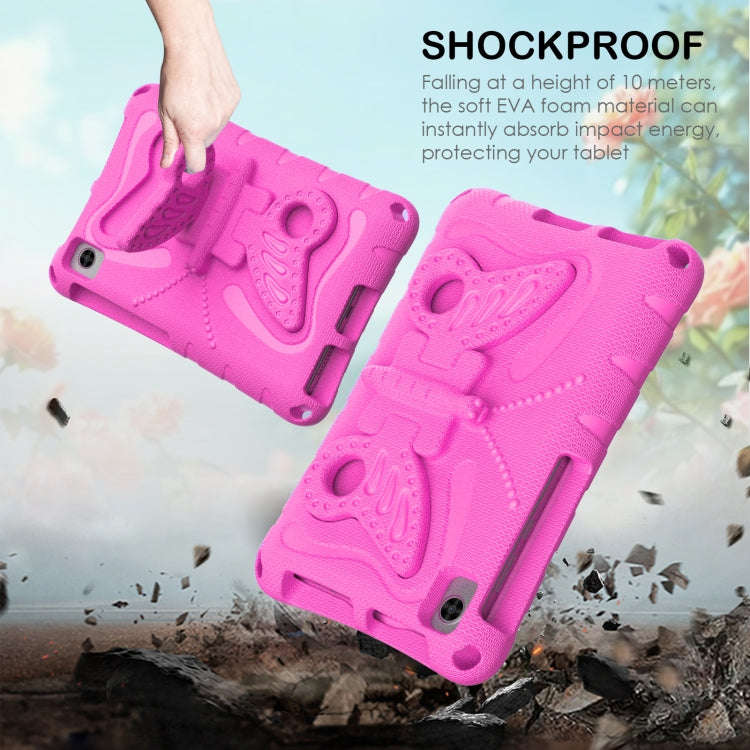For Huawei MatePad T8 8.0 2020 Butterfly Bracket EVA Shockproof Tablet Case(Rose Red)