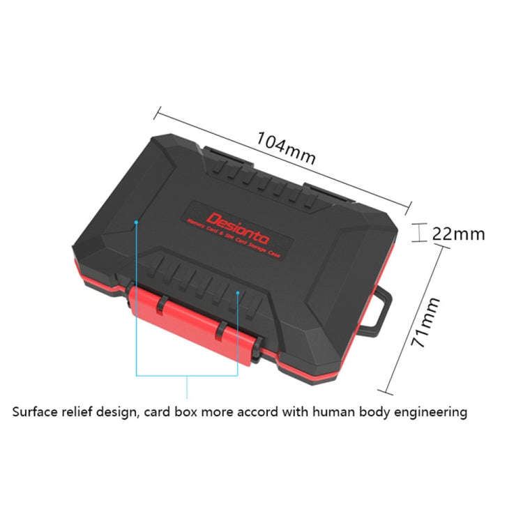 Desiontal SD / TF / XQD / CF / SIM / TF Storage Card Memory Card Organizer Outdoor Portable Water...