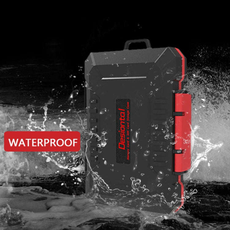 Desiontal SD / TF / XQD / CF / SIM / TF Storage Card Memory Card Organizer Outdoor Portable Water...