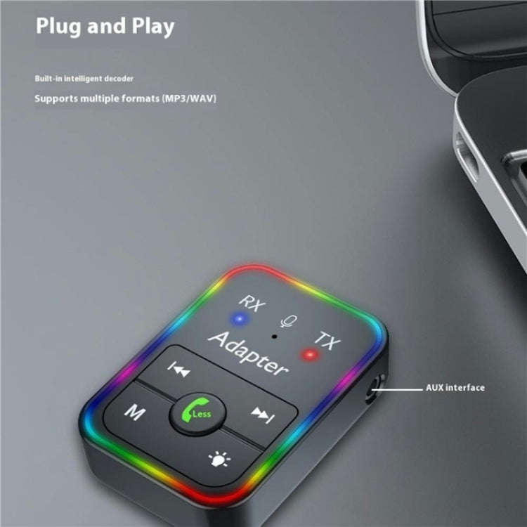 Q9 Support TF Card Playback 2-in-1 Bluetooth 5.3 Wireless Transmitter / Receiver MP3 Player