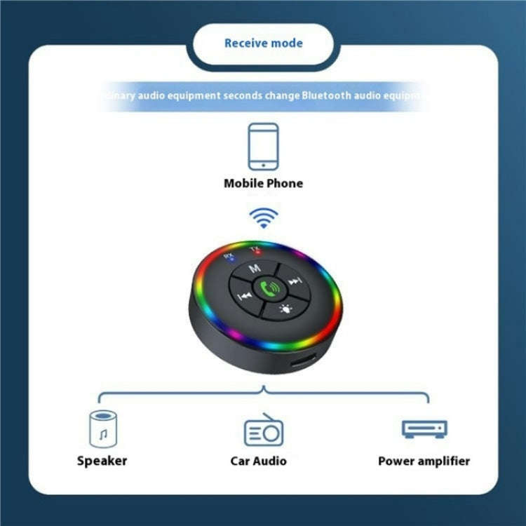 Q10 With Colorful Lamp 2-in-1 Bluetooth 5.3 Wireless Transmitter / Receiver MP3 Player Adapter