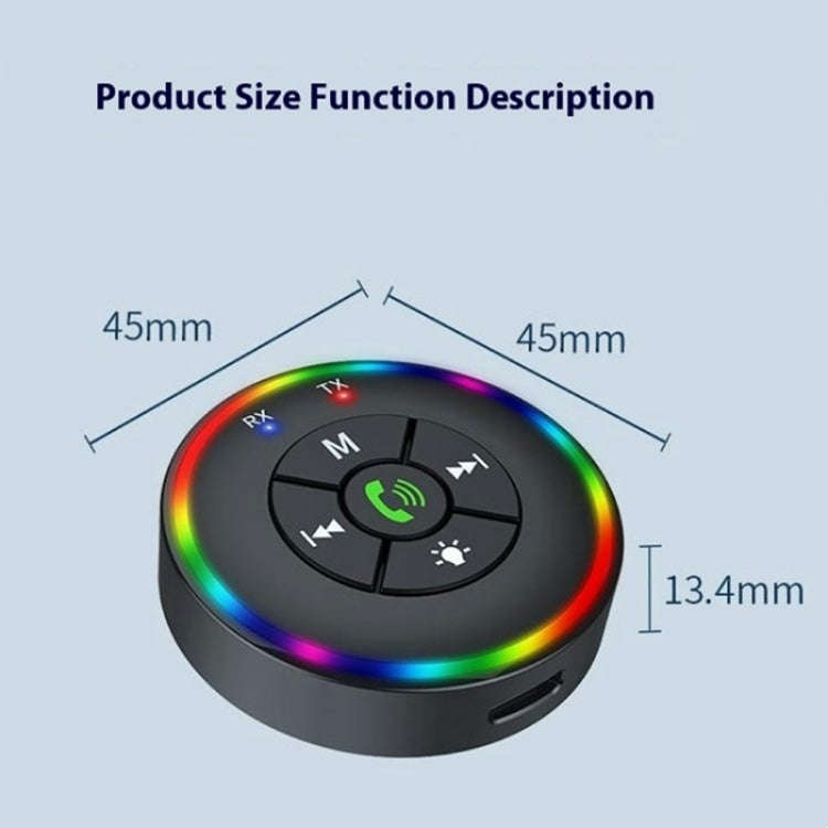 Q10 With Colorful Lamp 2-in-1 Bluetooth 5.3 Wireless Transmitter / Receiver MP3 Player Adapter