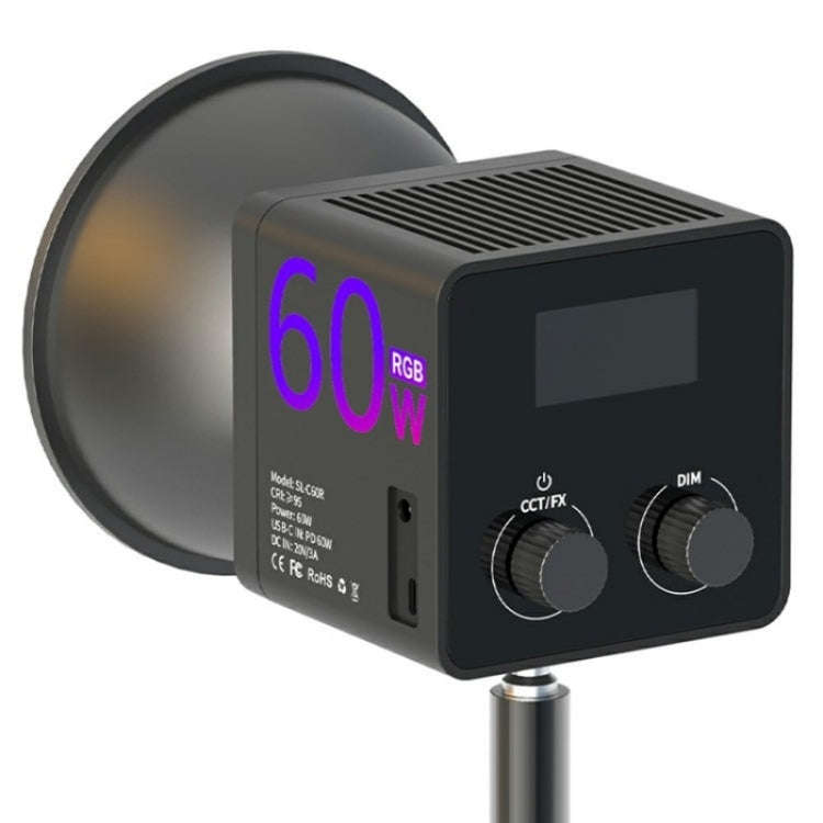 C60R 60W RGB Stage Lamp Professional Video Photography COB Fill Light, Plug:UK Plug