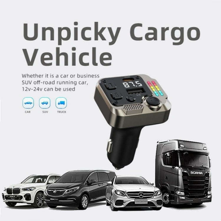 C68 Dual Port Bluetooth FM Transmitter PD 30W Car Charger Music Player Hands-Free Call