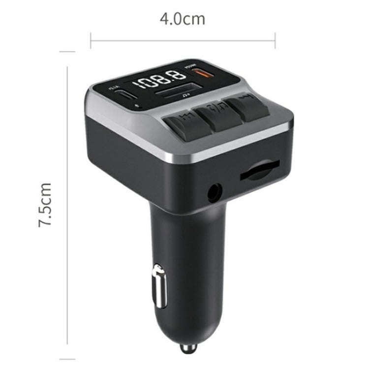 C65 Dual Type-C Port PD 30W Fast Charging Adapter Car Bluetooth FM Transmitter