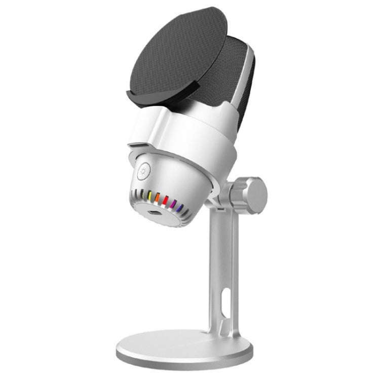 ME9 USB Microphone ENC Noise Reduction Desktop Microphone With RGB Light(White)