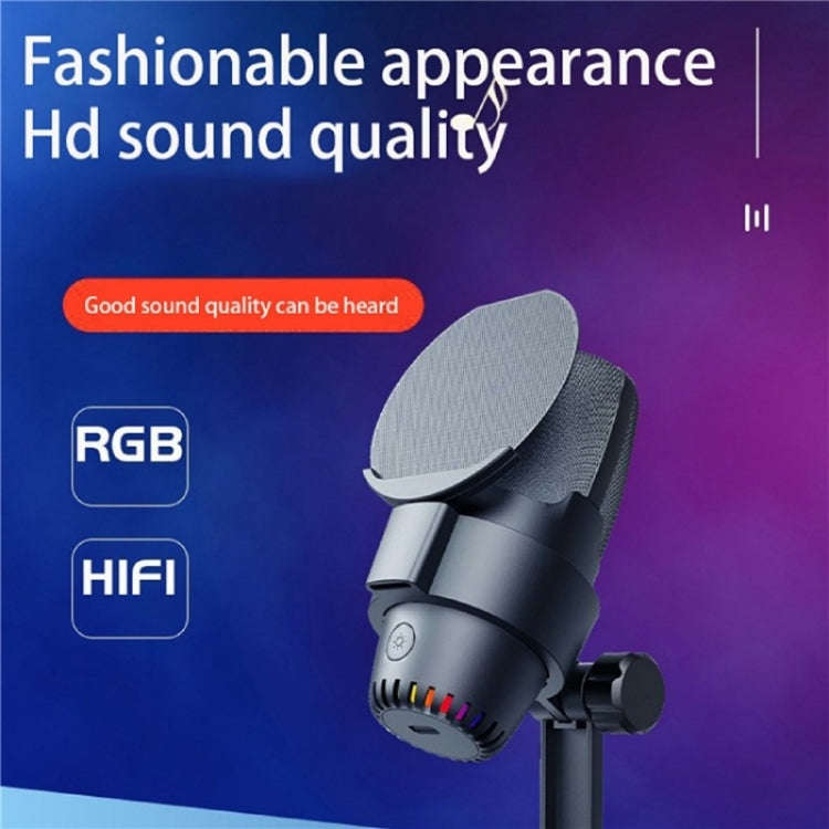 ME9 USB Microphone ENC Noise Reduction Desktop Microphone With RGB Light(Black)