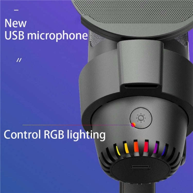 ME9 USB Microphone ENC Noise Reduction Desktop Microphone With RGB Light(Black)