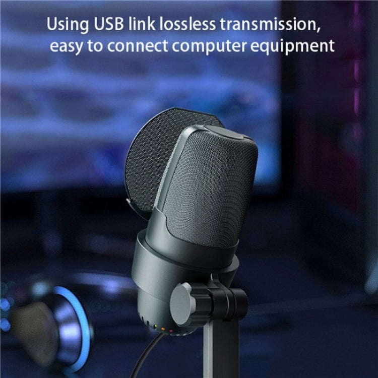 ME9 USB Microphone ENC Noise Reduction Desktop Microphone With RGB Light(Black)