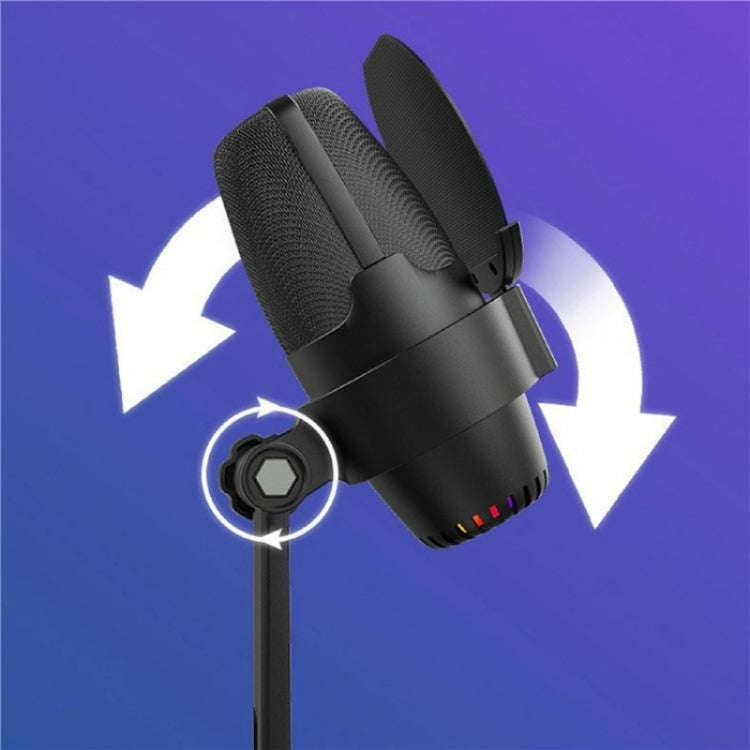 ME9 USB Microphone ENC Noise Reduction Desktop Microphone With RGB Light(White)