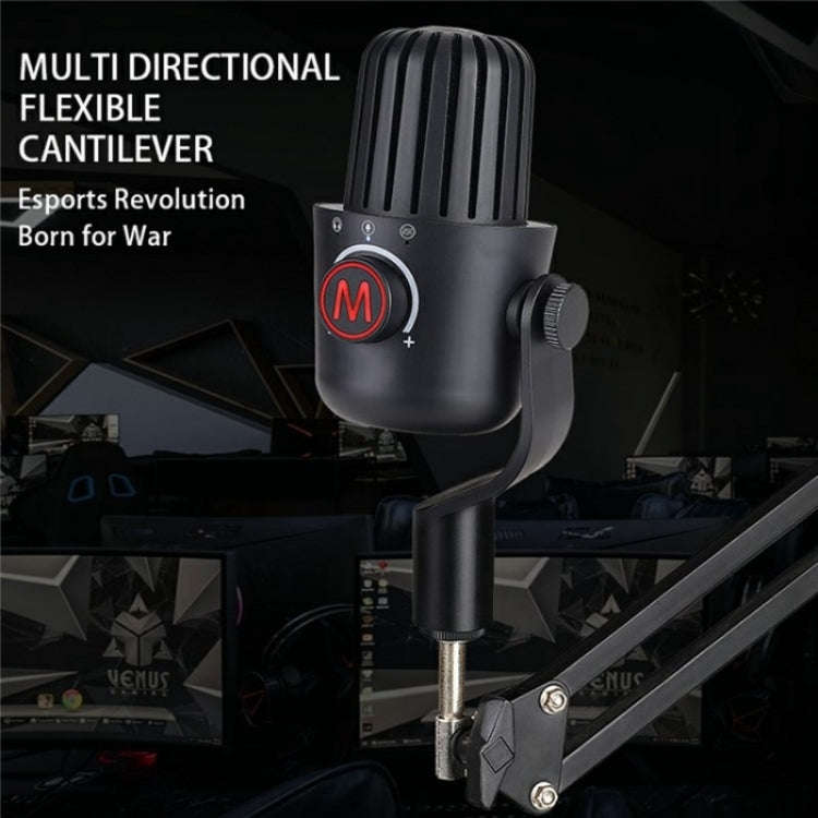 PDO-20 USB Gaming Desktop Microphone Noise Reduction Condenser Microphone(Black)
