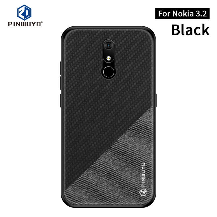 PINWUYO Honors Series Shockproof PC + TPU Protective Case for Nokia 3.2(Black)