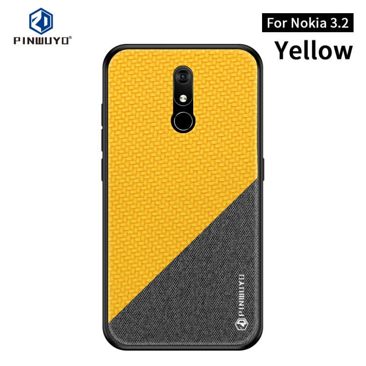 PINWUYO Honors Series Shockproof PC + TPU Protective Case for Nokia 3.2(Yellow)