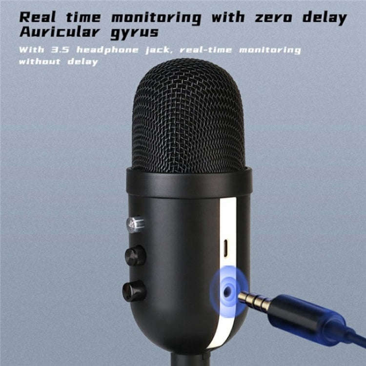 MU2000 Professional Desktop Cardioid Condenser Microphone With RGB Light