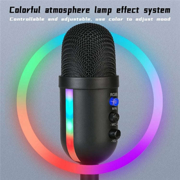 MU2000 Professional Desktop Cardioid Condenser Microphone With RGB Light