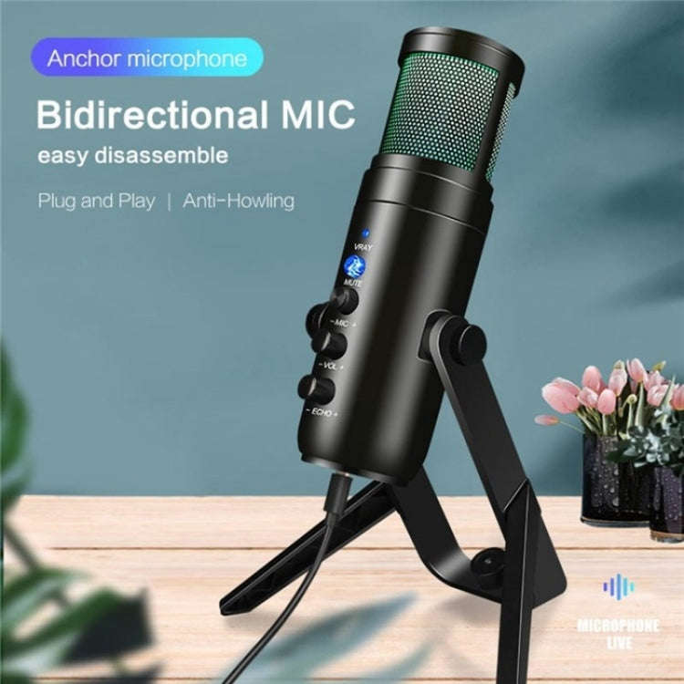 MU900 Max RGB Light E-Sports Gaming Condenser Microphone With Desktop Bracket
