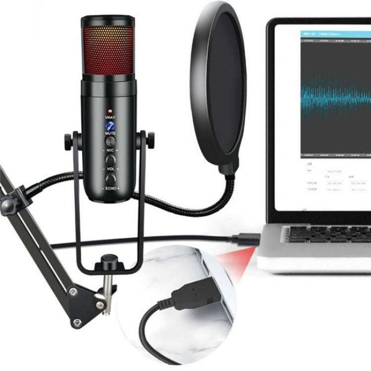 MU900 Max RGB Light E-Sports Gaming Condenser Microphone With Desktop Bracket
