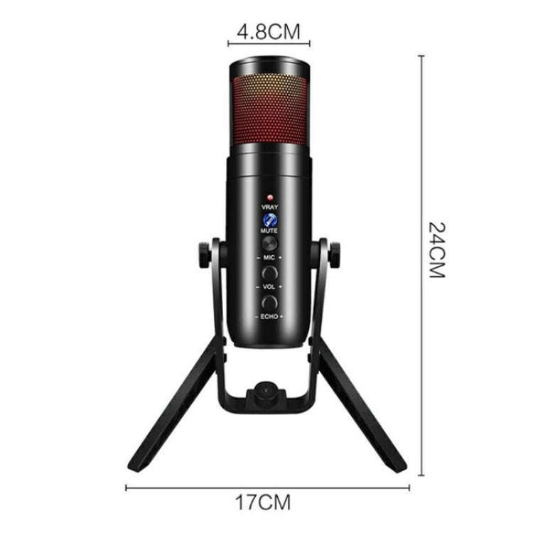 MU900 Max RGB Light E-Sports Gaming Condenser Microphone With Desktop Bracket