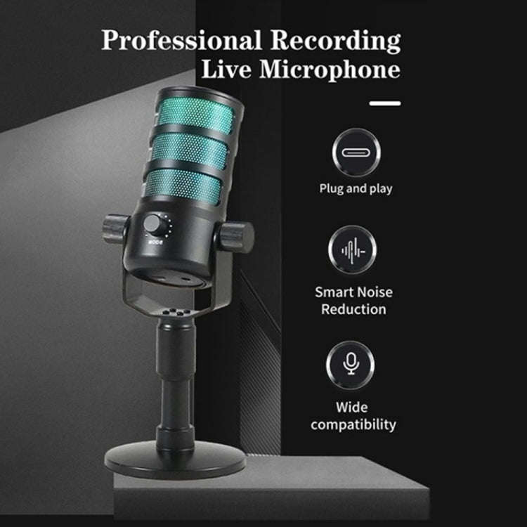 PDO RGB Light Live Streaming Gaming Desktop Noise Reduction Microphone