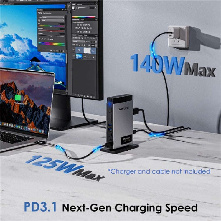 WAVLINK WL-UMD26 11 in 1 140W PD 3.1 USB-C 8K Displayport Charging Docking Station