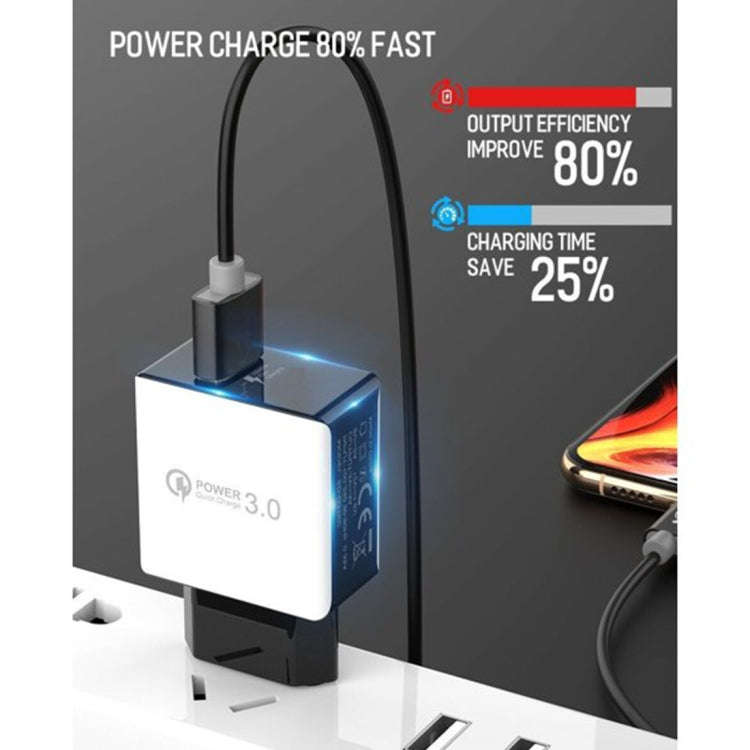1USB QC 3.0 Wire Drawing Quick Charger EU Plug(black)