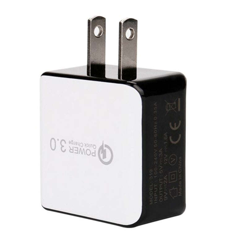 1USB QC 3.0 Wire Drawing Quick Charger US Plug(white)