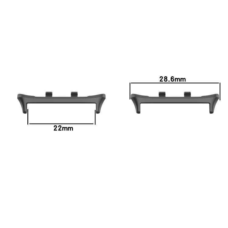 For Honor Watch 5 1 Pair 22mm Stainless Steel Metal Watch Band Connector(Black)