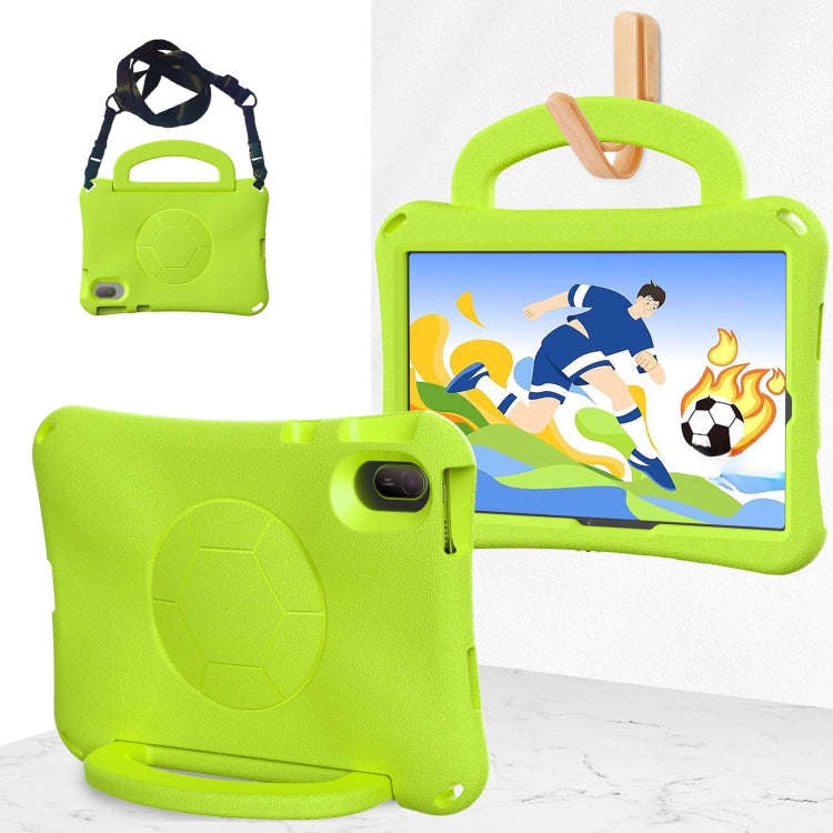 For Huawei MatePad SE 11 2024 Handle Football Shaped EVA Shockproof Tablet Case(Grass Green)