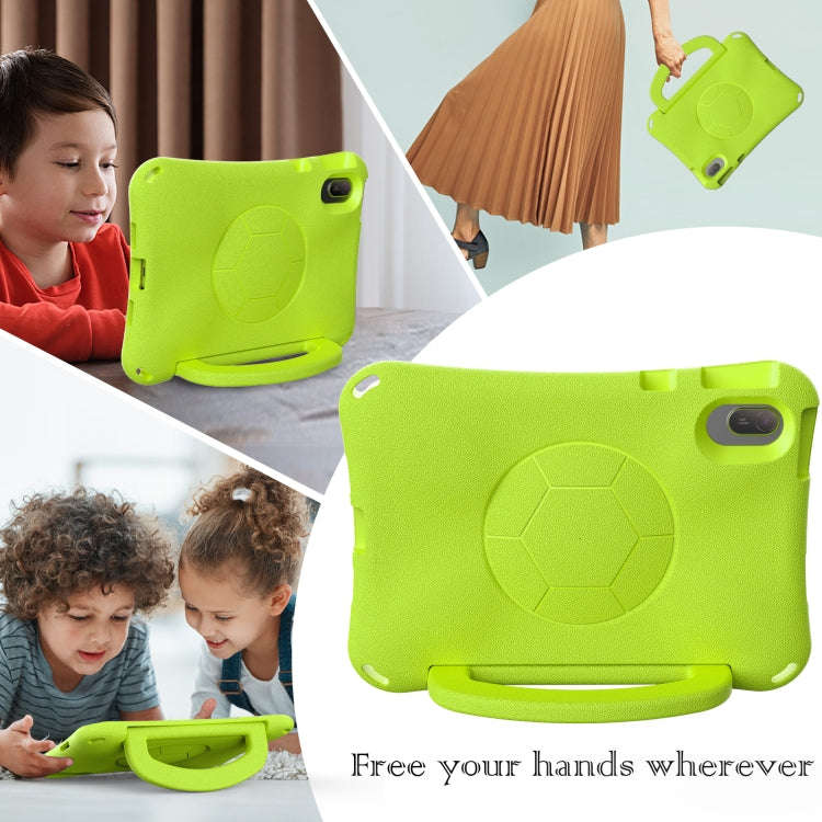 For Huawei MatePad SE 11 2024 Handle Football Shaped EVA Shockproof Tablet Case(Grass Green)