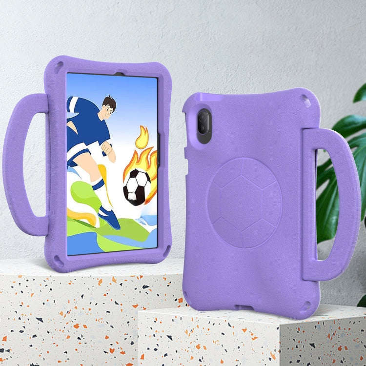 For Huawei MatePad SE 11 2024 Handle Football Shaped EVA Shockproof Tablet Case(Light Purple)