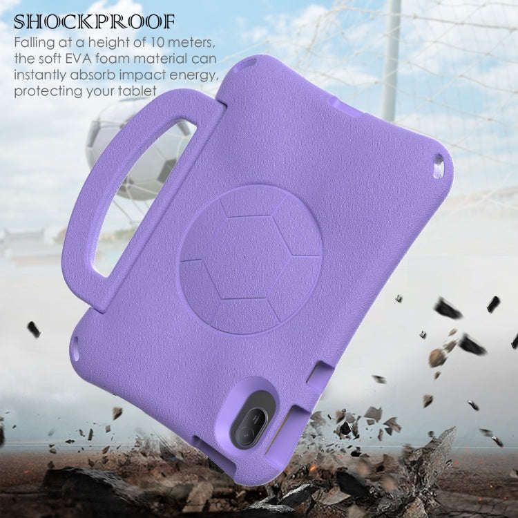 For Huawei MatePad SE 11 2024 Handle Football Shaped EVA Shockproof Tablet Case(Light Purple)