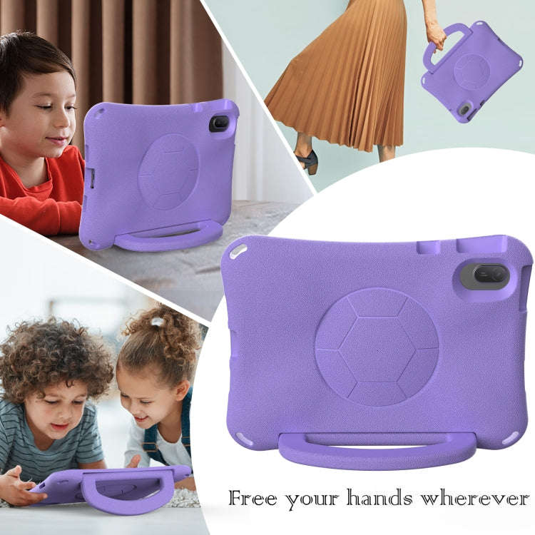 For Huawei MatePad SE 11 2024 Handle Football Shaped EVA Shockproof Tablet Case(Light Purple)