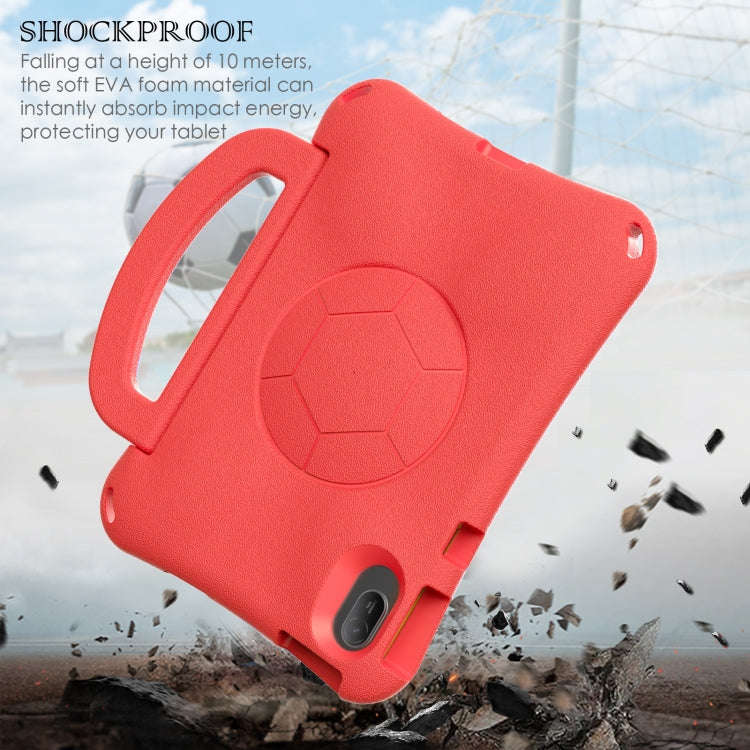 For Huawei MatePad SE 11 2024 Handle Football Shaped EVA Shockproof Tablet Case(Red)