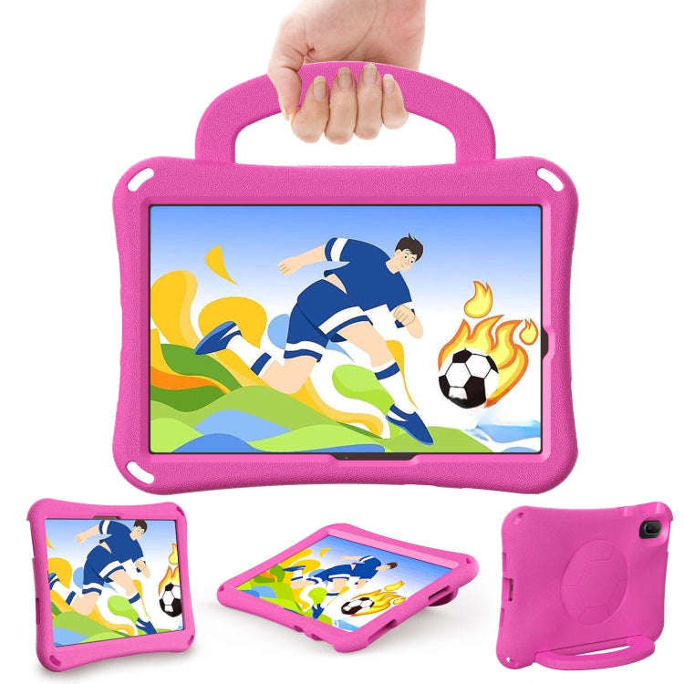 For Huawei MatePad SE 11 2024 Handle Football Shaped EVA Shockproof Tablet Case(Rose Red)