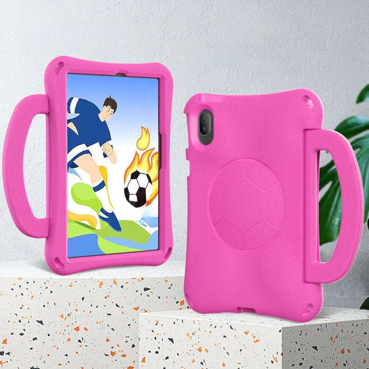 For Huawei MatePad SE 11 2024 Handle Football Shaped EVA Shockproof Tablet Case(Rose Red)