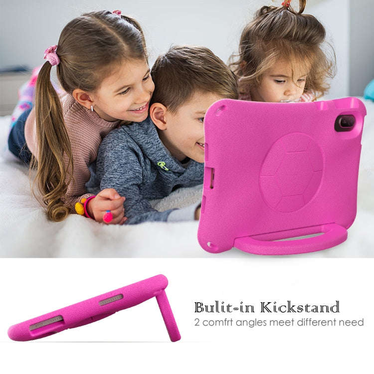 For Huawei MatePad SE 11 2024 Handle Football Shaped EVA Shockproof Tablet Case(Rose Red)