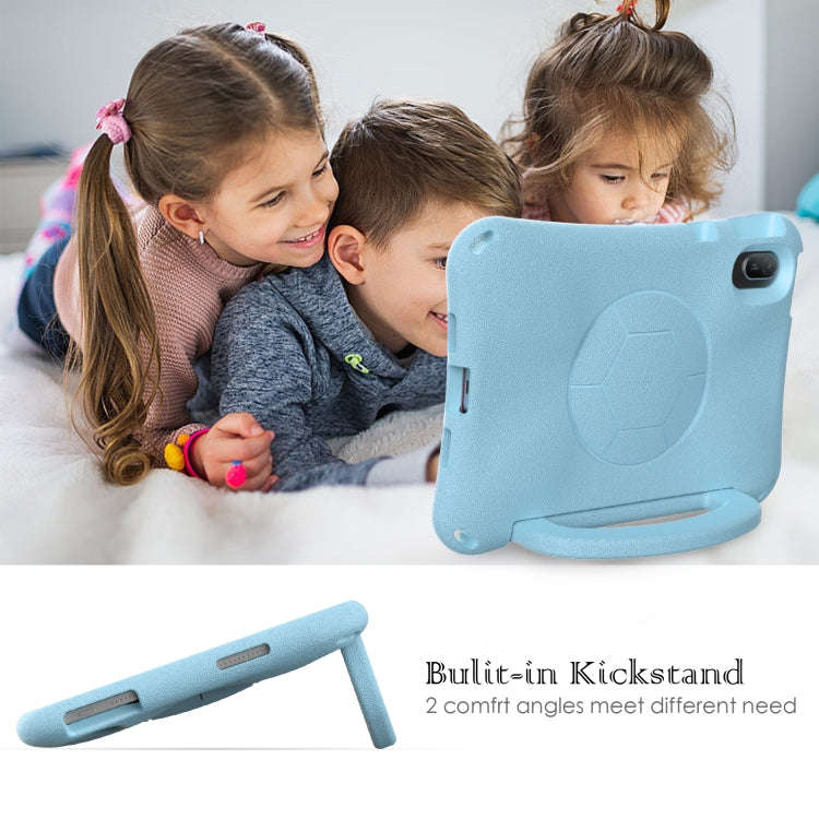 For Huawei MatePad SE 11 2024 Handle Football Shaped EVA Shockproof Tablet Case(Light Blue)