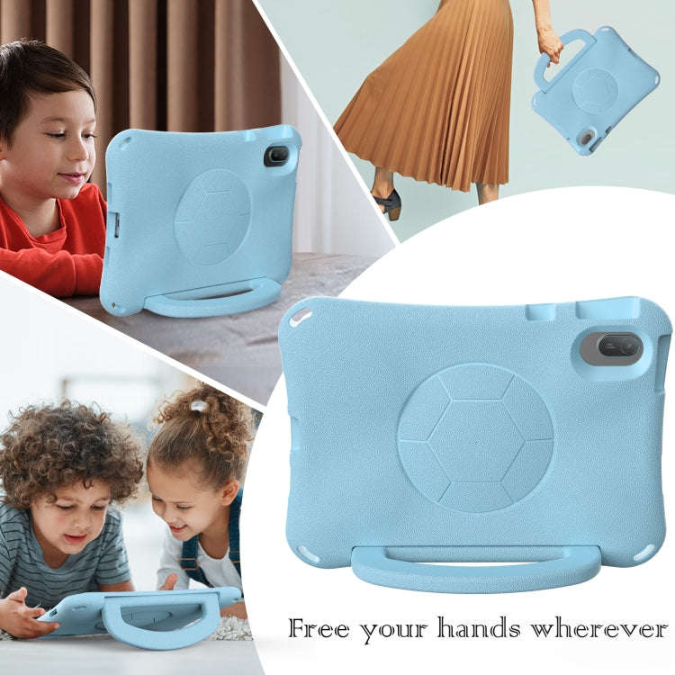 For Huawei MatePad SE 11 2024 Handle Football Shaped EVA Shockproof Tablet Case(Light Blue)