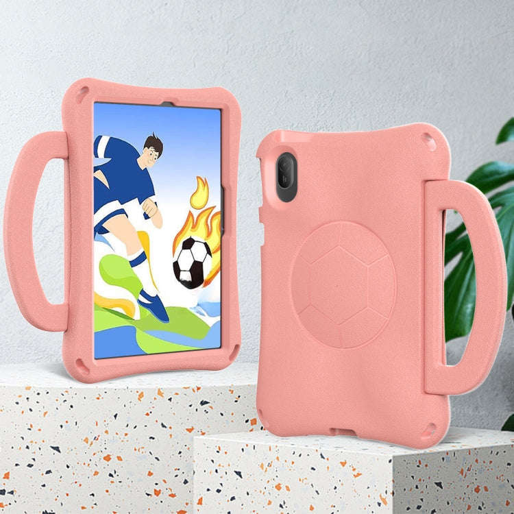 For Huawei MatePad SE 11 2024 Handle Football Shaped EVA Shockproof Tablet Case(Light Pink)