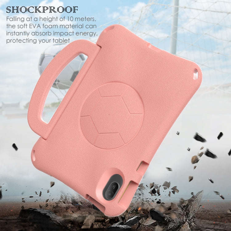 For Huawei MatePad SE 11 2024 Handle Football Shaped EVA Shockproof Tablet Case(Light Pink)