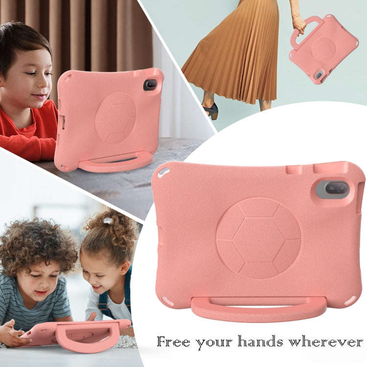 For Huawei MatePad SE 11 2024 Handle Football Shaped EVA Shockproof Tablet Case(Light Pink)