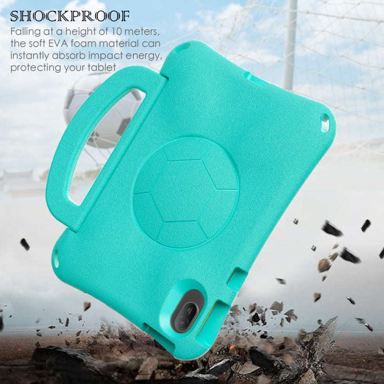 For Huawei MatePad SE 11 2024 Handle Football Shaped EVA Shockproof Tablet Case(Mint  Green)