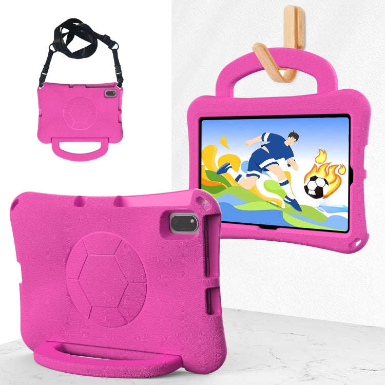 For Huawei MatePad SE 10.4 2022 / 2023 Handle Football Shaped EVA Shockproof Tablet Case(Rose Red)