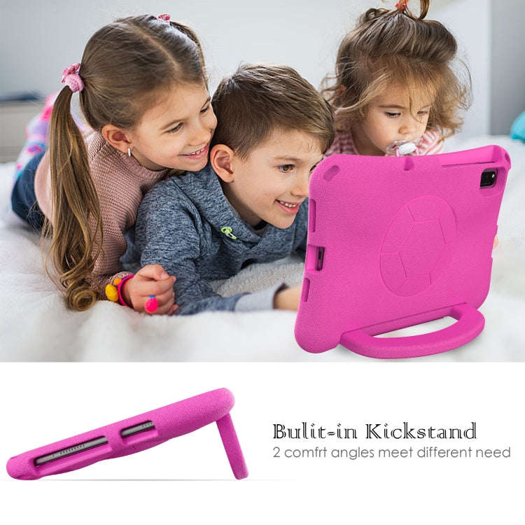 For Huawei MatePad SE 10.4 2022 / 2023 Handle Football Shaped EVA Shockproof Tablet Case(Rose Red)