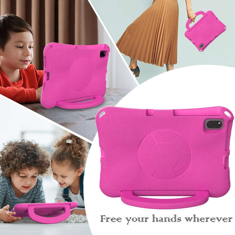 For Huawei MatePad SE 10.4 2022 / 2023 Handle Football Shaped EVA Shockproof Tablet Case(Rose Red)