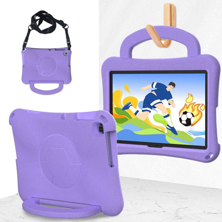 For Huawei MatePad SE 10.1 2022 Handle Football Shaped EVA Shockproof Tablet Case(Light Purple)