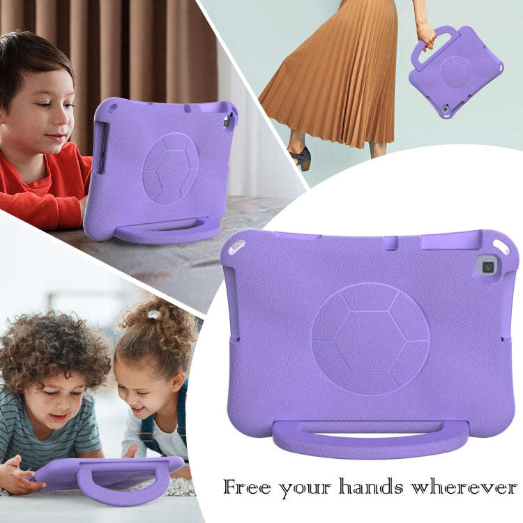 For Huawei MatePad SE 10.1 2022 Handle Football Shaped EVA Shockproof Tablet Case(Light Purple)