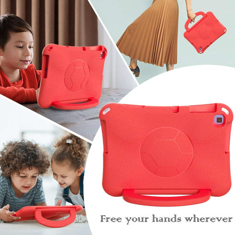 For Huawei MatePad SE 10.1 2022 Handle Football Shaped EVA Shockproof Tablet Case(Red)