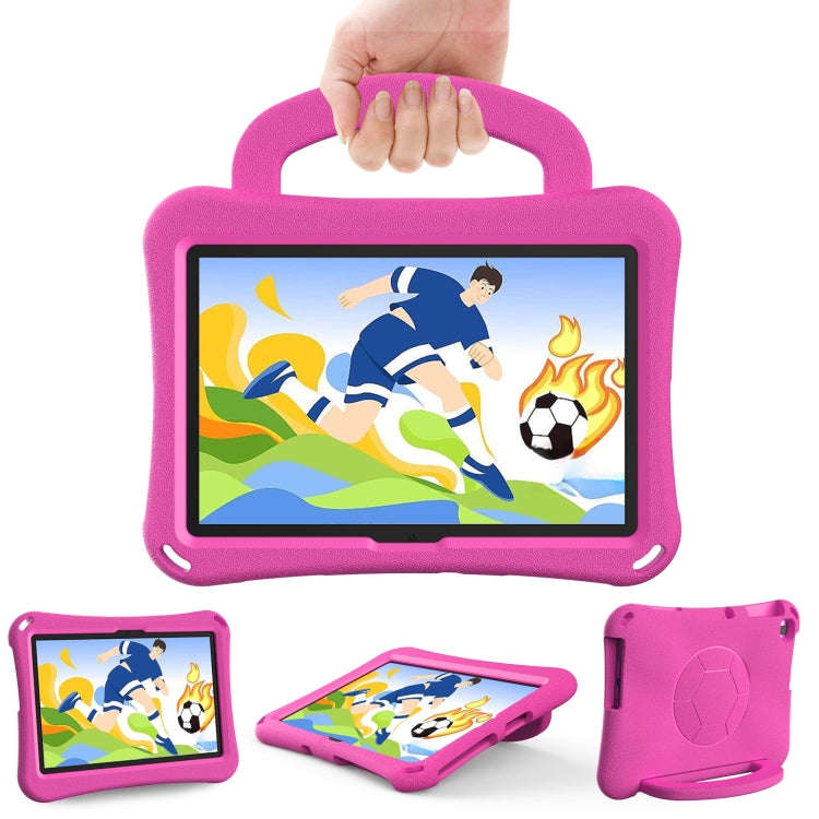 For Huawei MatePad SE 10.1 2022 Handle Football Shaped EVA Shockproof Tablet Case(Rose Red)