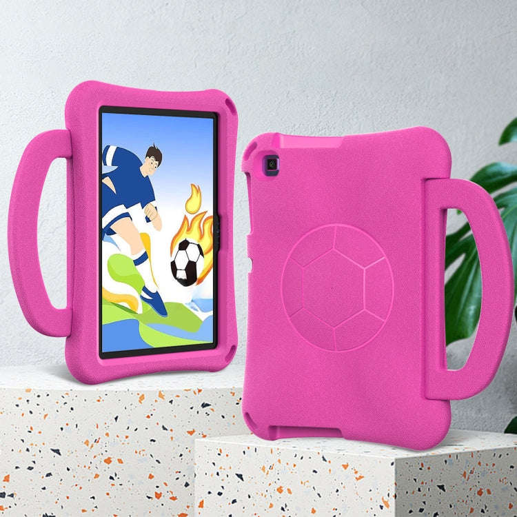 For Huawei MatePad SE 10.1 2022 Handle Football Shaped EVA Shockproof Tablet Case(Rose Red)